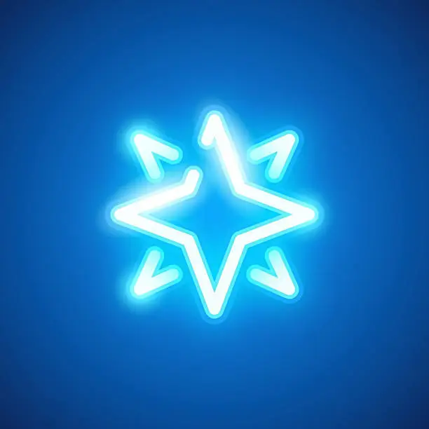 Vector illustration of Neon Star Icon