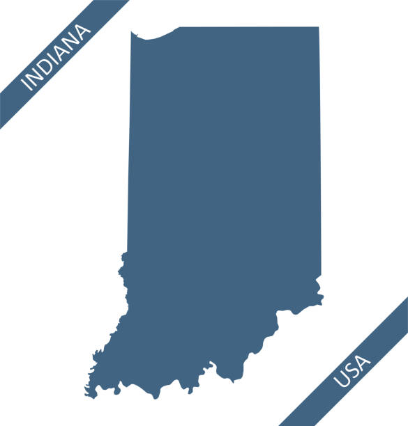 Blank map of Indiana Highly detailed map of Indiana state of United States of America for web banner, mobile, smartphone, iPhone, iPad applications and educational use. The map is accurately prepared by a map expert. evansville indiana stock illustrations