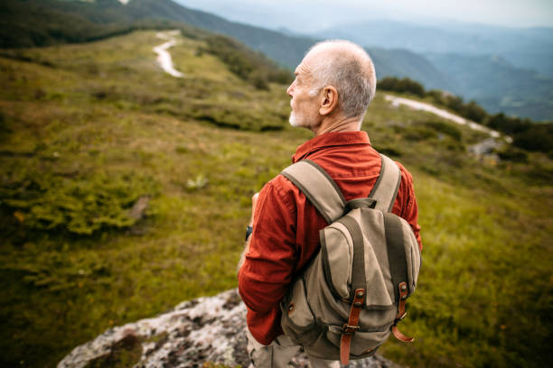 istock Senior man taking a break on top of the Hill 1270807908