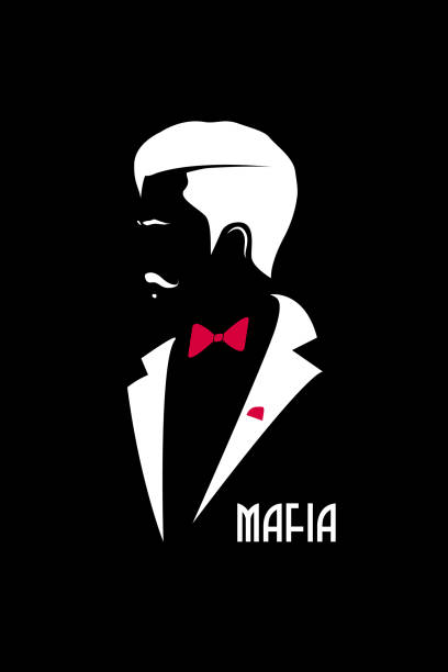 Italian Mafia Man Icon Isolated On A Black Background Person In Suit And  Red Bow Tie Vector Design Template Stock Illustration - Download Image Now  - iStock