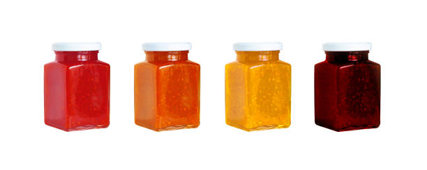istock Jars of jam isolated on white background. Jar with jam 1270826492