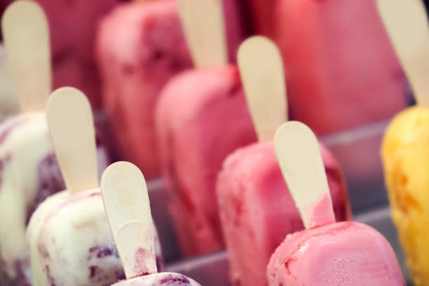 istock Homemade berry popsicle, cold dessert, ice cream 1270830630