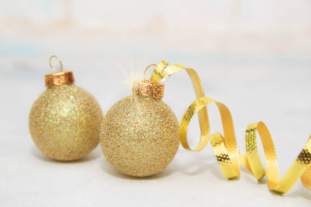 istock Christmas and New Year composition  with golden ball 1270833995