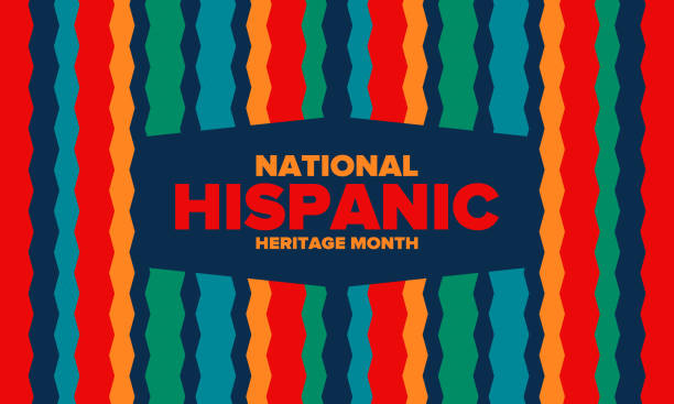 全國西班牙裔傳統月在9月和10月。拉美裔和拉美裔文化。在美國慶祝一年一度。海報、  卡片、橫幅和背景。向量插圖。 - hispanic heritage month 幅插畫檔、美工圖案、卡通及圖標