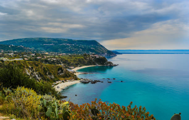 istock View over the southern Italian coast with a cloudy sky 1270848202