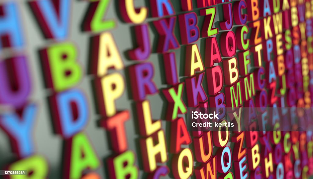 Letter Game Background Multicolored Letters On A Green Background Blackboard Visual Aid 3d ...