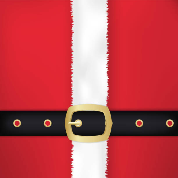 santa claus gürtel und mantel. weihnachtskarte design. - belt stock-grafiken, -clipart, -cartoons und -symbole