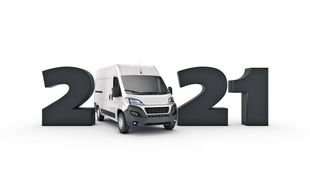 istock delivery truck concept 2021 New Year sign. 3d rendering. 3d rendering 1270868655