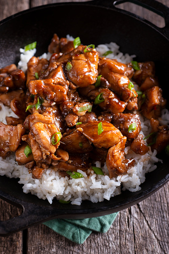 Bourbon Chicken Over Rice