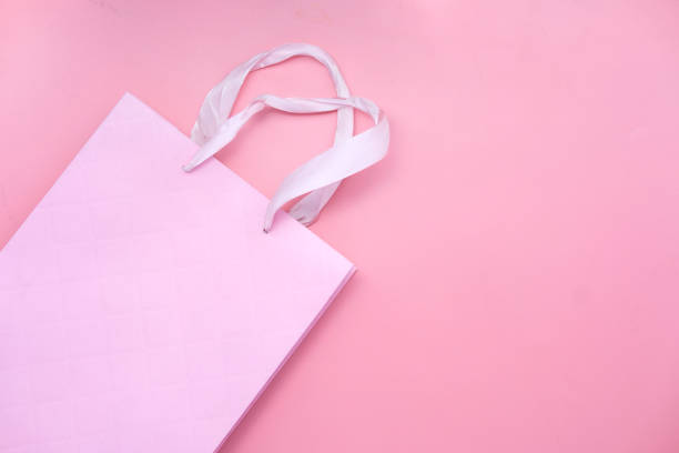 istock pink color chopping bag on pink background 1270883659