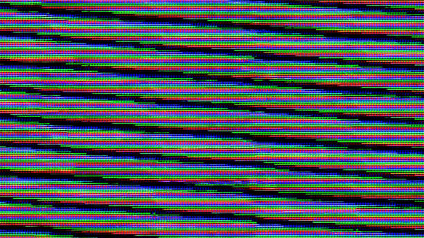 istock GLITCH - Color TV screen full of diagonal noise, static and interference 1270885142