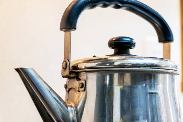 istock Gas stove and metal kettle 1270885992