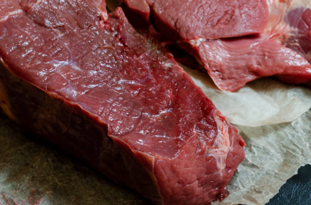 istock Close-up of Chunks of raw beef. 1270893984