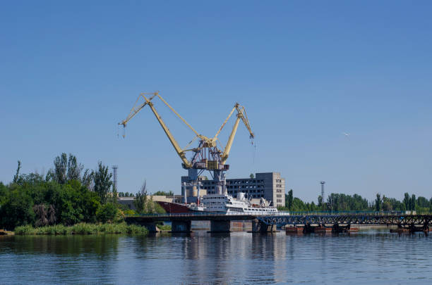 istock View from the shore to the shipyard. 1270893995