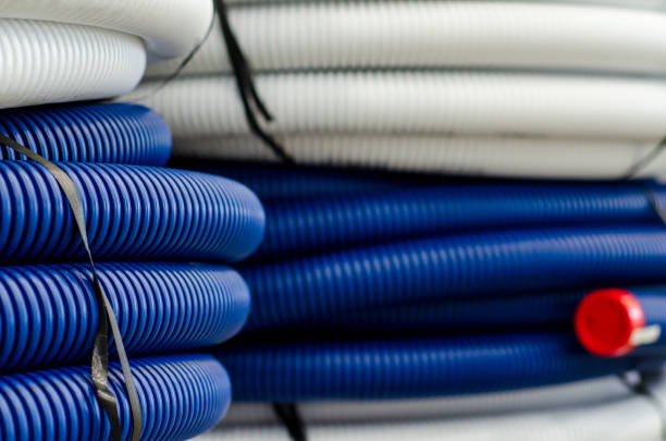 istock Close-up of flexible duct hose 1270894746