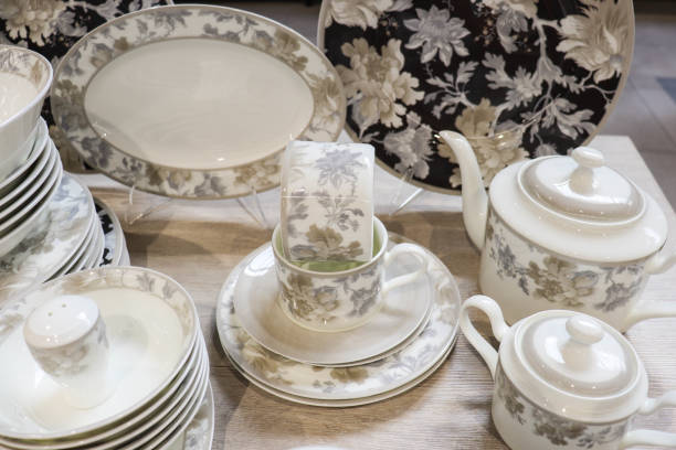 istock festive table setting. beautiful porcelain dishes on the table 1270899351