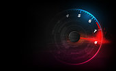 istock Speed motion background with fast speedometer car. Racing velocity background. 1270899547