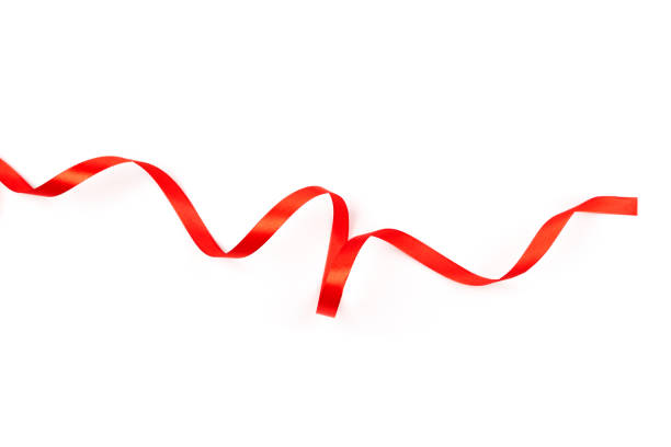 istock beautiful red satin ribbon with curls isolated on white background 1270901435