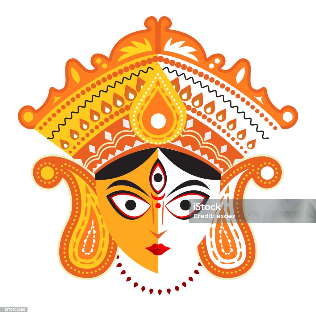 Durga Devi Vector Illustration Stock Illustration - Download Image ...