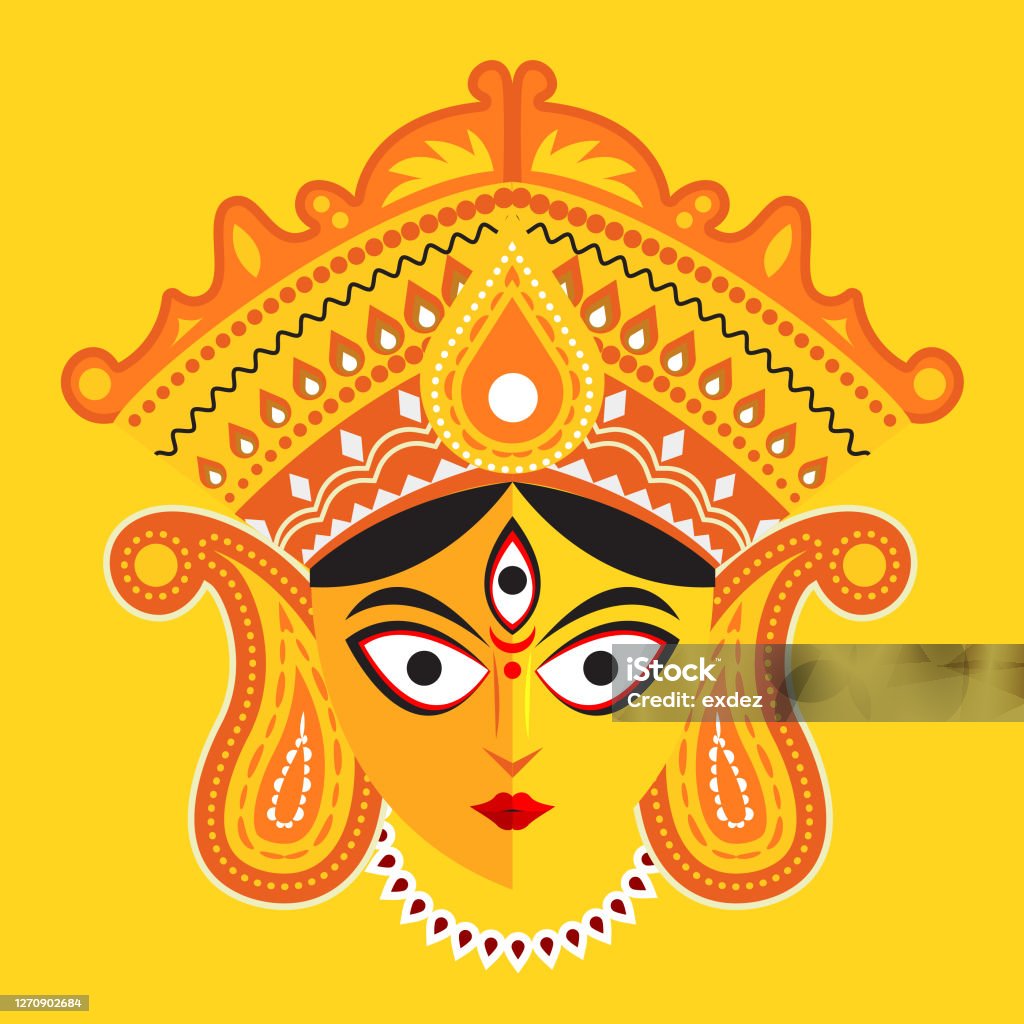 Durga Devi Vector Illustration Stock Illustration - Download Image ...