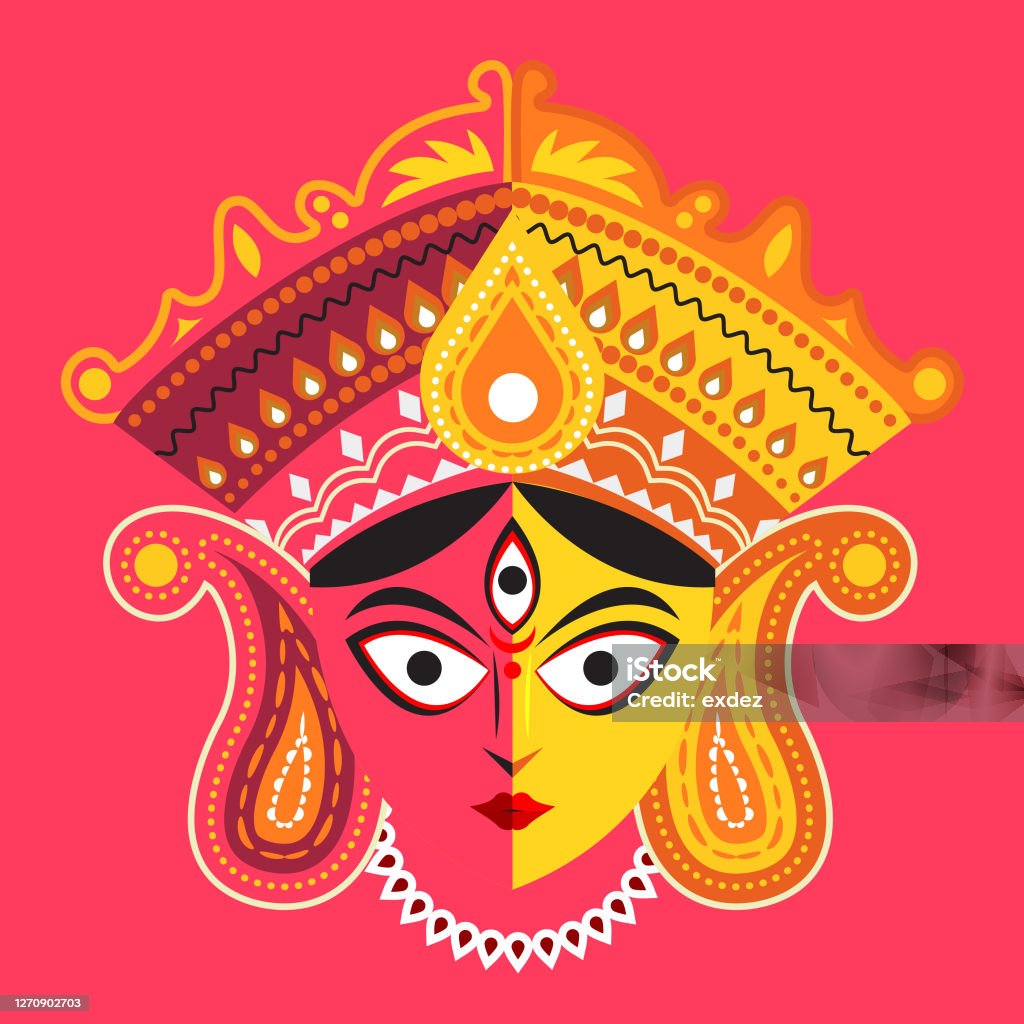Durga Devi Vector Illustration Stock Illustration - Download Image ...