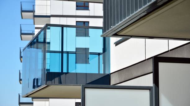 istock Architectural details of modern apartment building. 1270904984