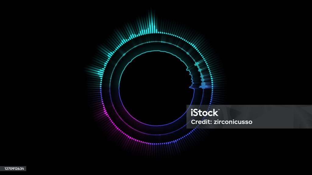 Music equalizer Hologram Music equalizer, music party Noise Stock Photo