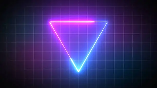 triangle with laser beam, illuminati style, retro background