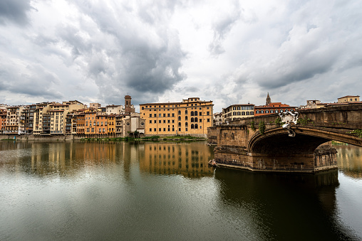 Santa Trinita Bridge and the River Arno - Florence Tuscany Italy
