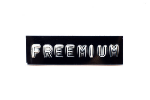 istock Embossed letter in word freemium in black banner on white background 1270920633
