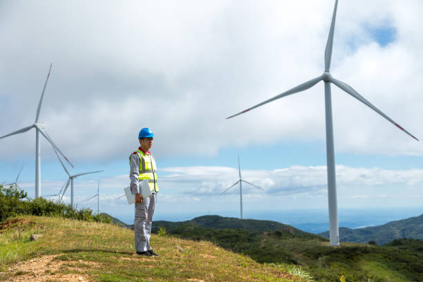 istock engineers of wind turbine. 1270921202