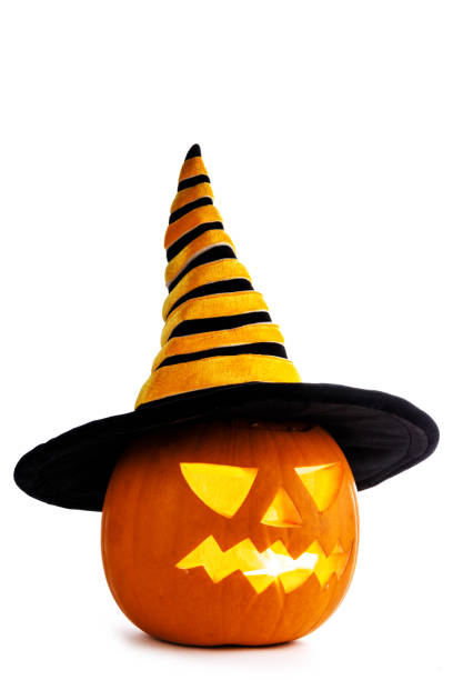 istock Halloween pumpkin in witches hat 1270921718