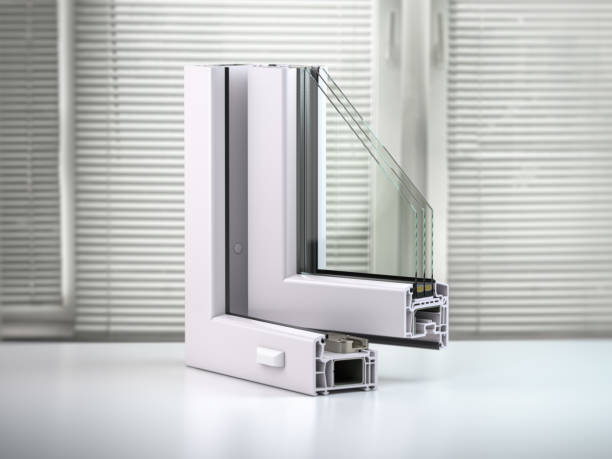 istock Plastic window profile PVC n section on the table in office. 1270924517