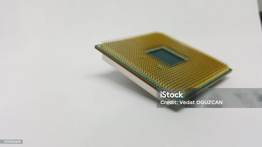 desktop computer processor, new generation cpu close-up Business Stock Photo