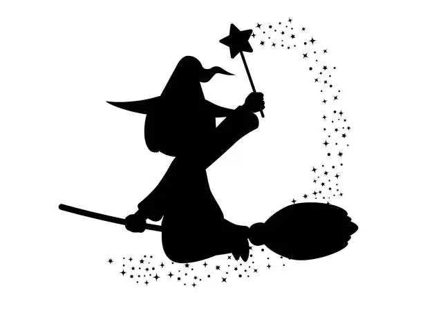 Vector illustration of Witch silhouette illustration