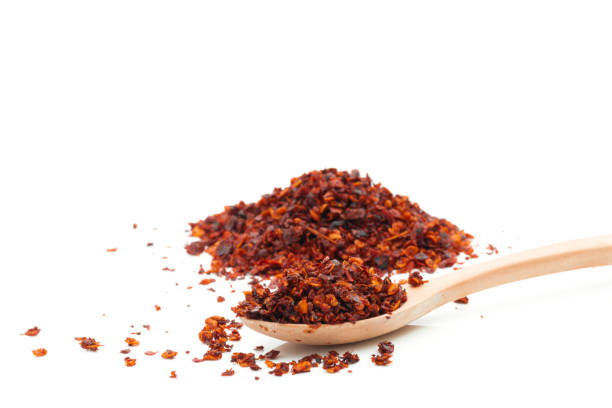 istock Dried chili meal on a white background 1270926466