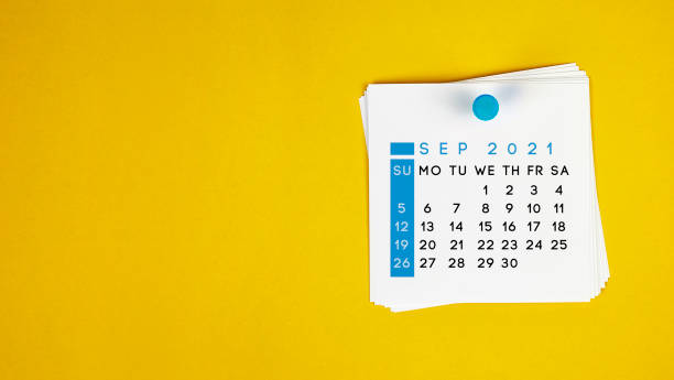 istock The September 2021 calendar is pinned on a yellow background. 1270929747