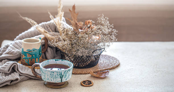 istock Cozy home still life with a Cup of tea on the table. 1270930517