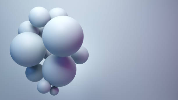 istock Cluster of 3d spheres with copyspace on the right 1270938169
