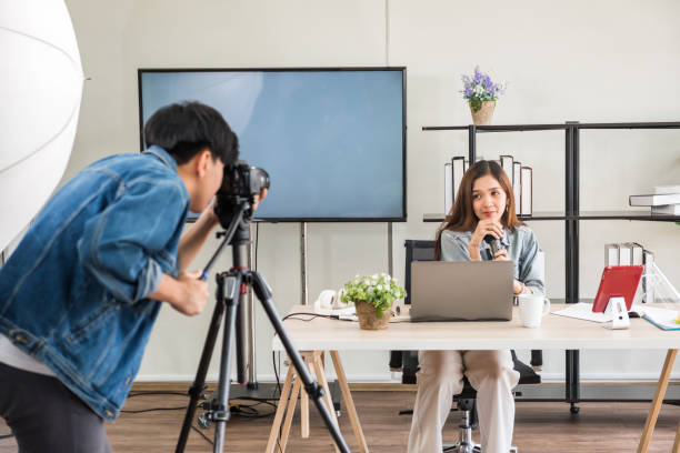 istock Behind scene for video streaming online in studio 1270940007