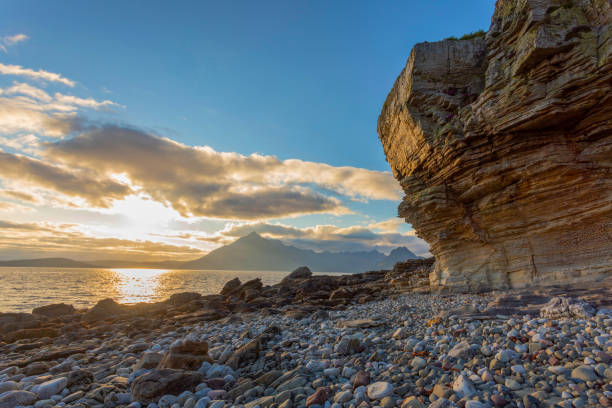 Sunset on the Isle of Skye Sunset on the Isle of Skye elgol beach stock pictures, royalty-free photos & images