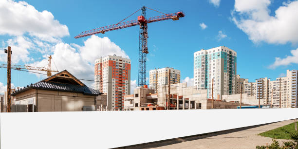 istock long fence with blank place for mock up on sidewalk construction site background 1270942454