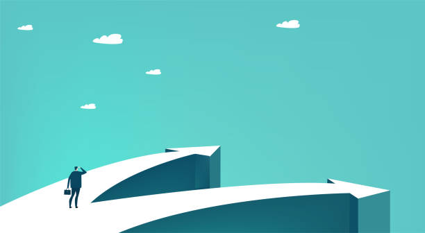 istock Businessman making design which way to go. Two way to success, meeting point, working together, financial growth, professional achievements. Business concept illustration 1270942601