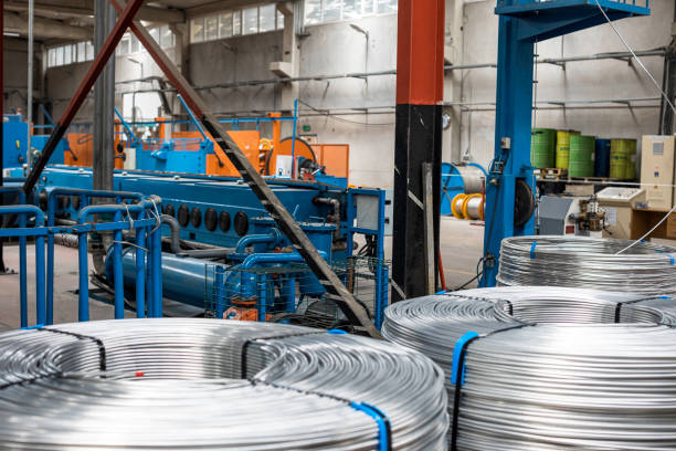 istock Cable manufacturing machine in steel industry 1270947936
