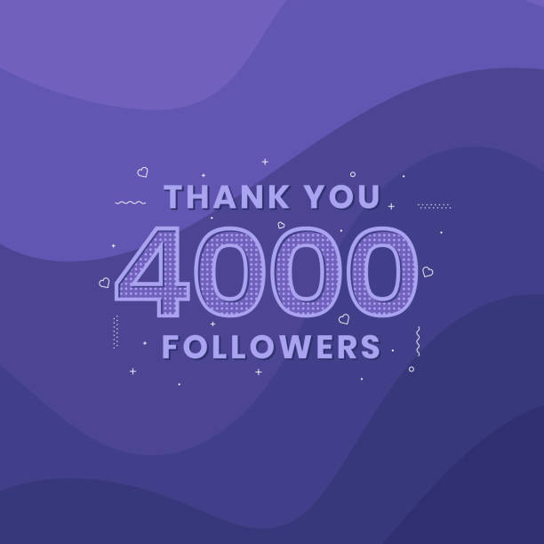 Thank you 4000 followers, Greeting card template for social networks. Thank you 4000 followers, Greeting card template for social networks. follow up stock illustrations