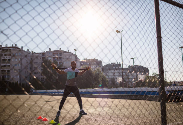 istock Athletic man doing exercises outdoors 1270956838