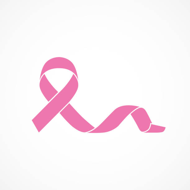 유방암 인식 리본의 벡터 이미지. 분홍색 리본. - breast cancer awareness ribbon stock illustrations