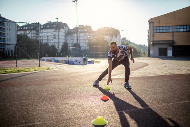 istock Athletic man doing exercises outdoors 1270956886