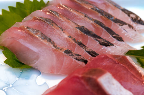 istock Closeup image of Sashimi on the white plate. 1270956947