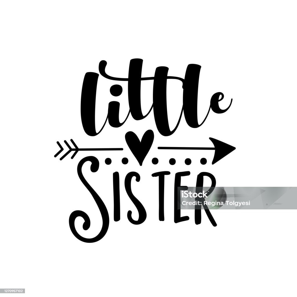 Little Sister Text With Arrow Symbol Stock Illustration - Download ...